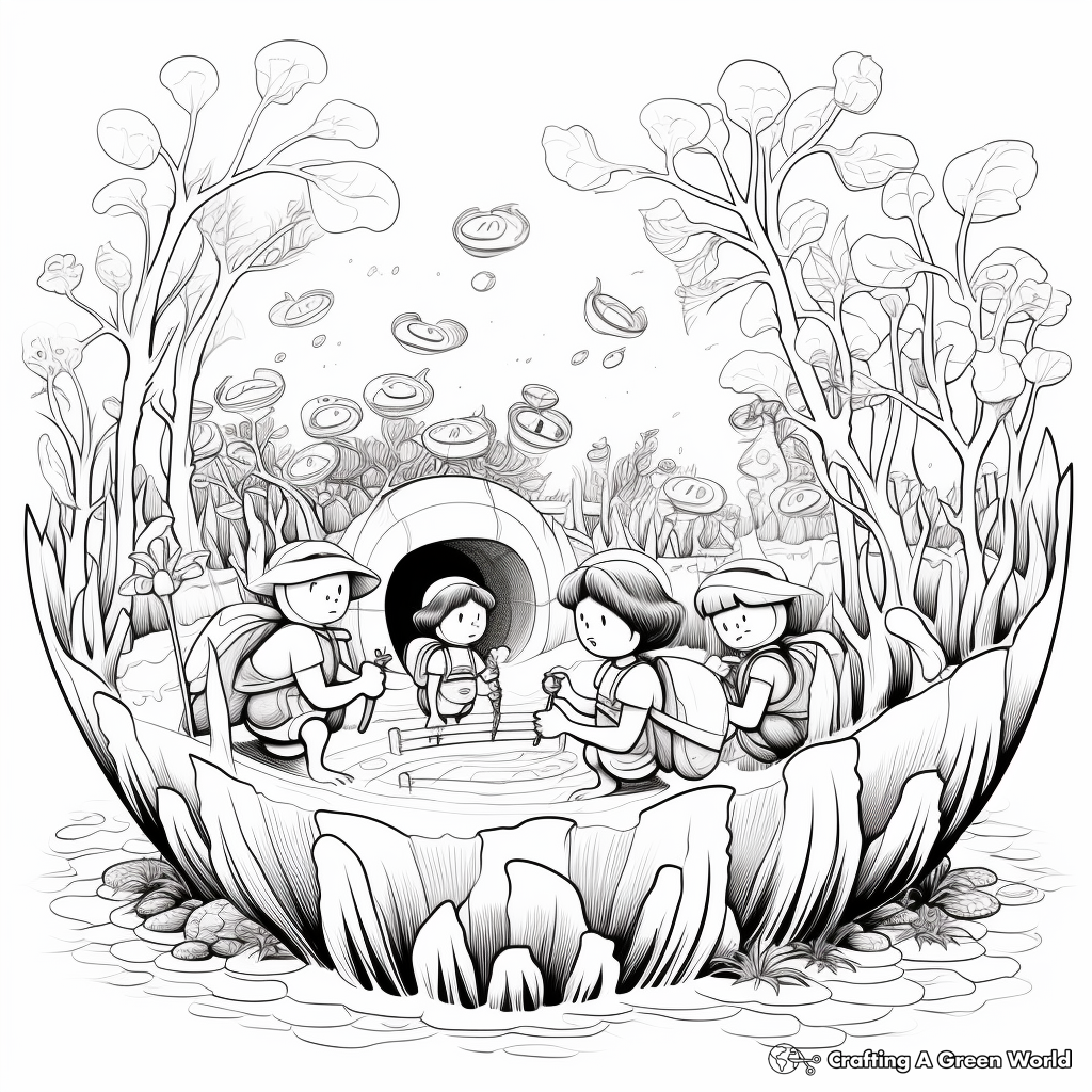 Underwater Clam Garden Coloring Pages 2