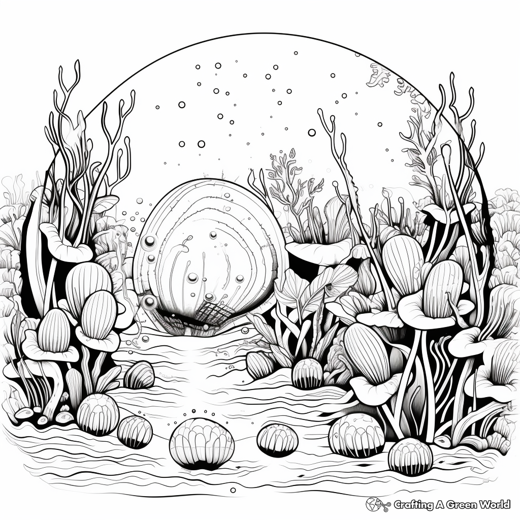 Underwater Clam Garden Coloring Pages 3