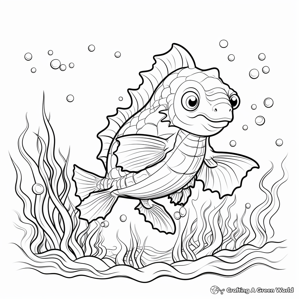 Underwater Fossil Discovery Coloring Pages 2