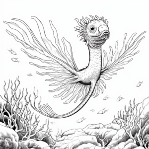 Underwater Microraptor Coloring Pages 2