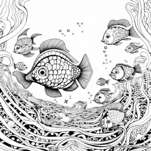 Underwater Ocean Swirl Coloring Pages 4