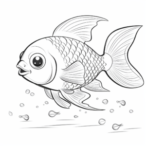 Underwater Scene with Diverse Rainbow Fish Coloring Pages 3