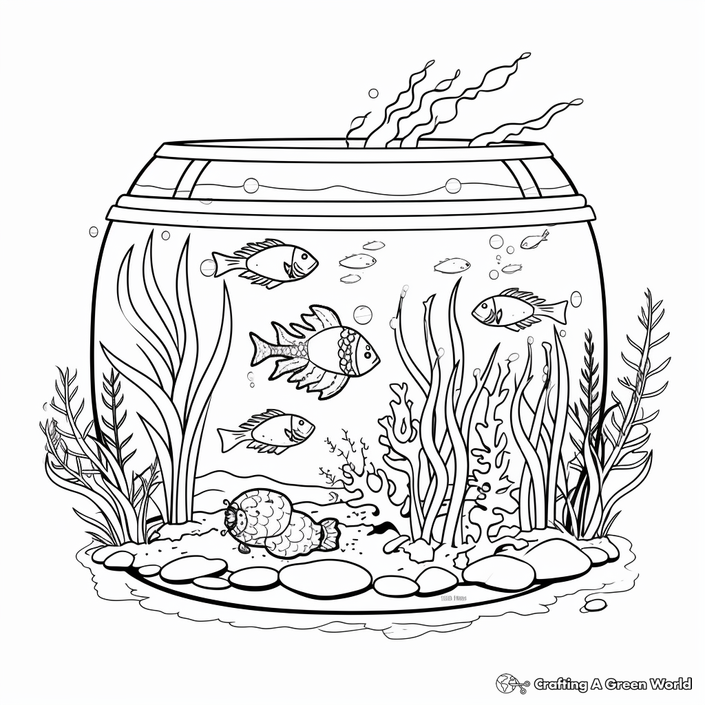 Underwater World Aquarium Coloring Pages 1