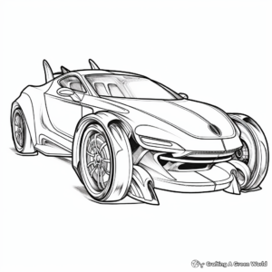 Unicorn Car Race Coloring Pages 1