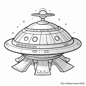 Unidentified Flying Object: Classic Alien Spaceship Coloring Pages 1