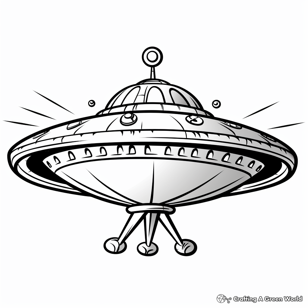 Unidentified Flying Object: Classic Alien Spaceship Coloring Pages 3
