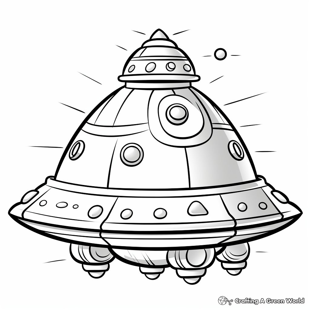 Unidentified Flying Object: Classic Alien Spaceship Coloring Pages 4