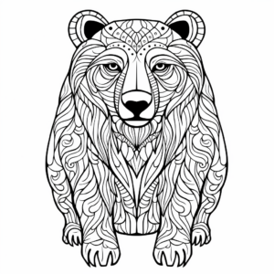 Unique Abstract Bear Coloring Pages for Artists 1