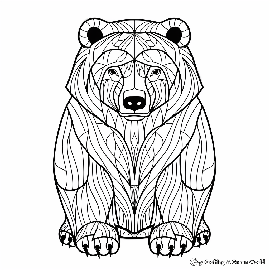Unique Abstract Bear Coloring Pages for Artists 3