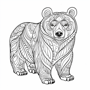 Unique Abstract Bear Coloring Pages for Artists 4
