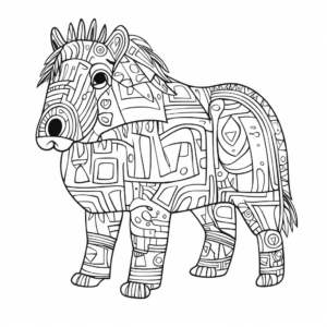 Unique Abstract Capybara Coloring Pages for Artists 3
