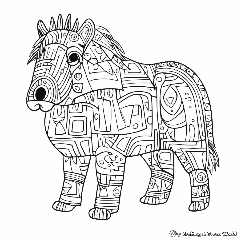 Unique Abstract Capybara Coloring Pages for Artists 3