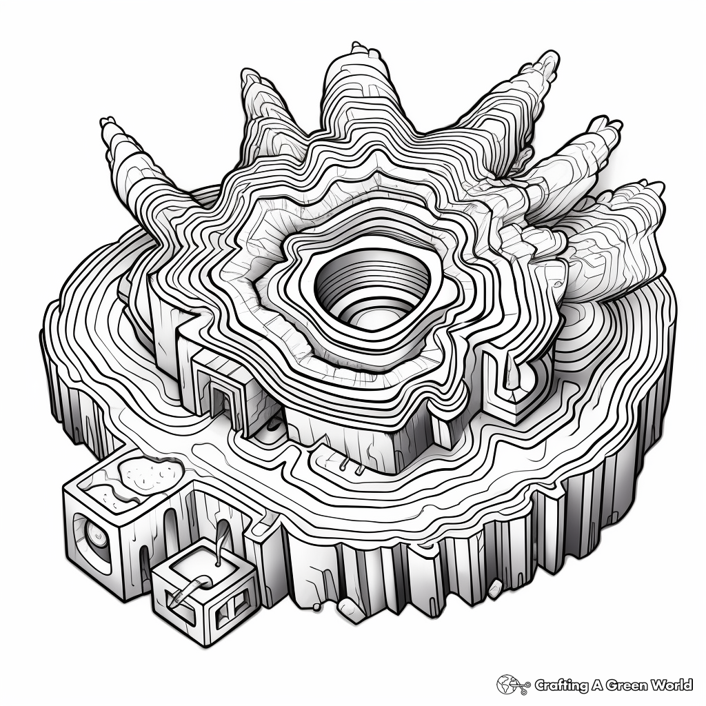 Unique Bismuth Geode Coloring Pages 4