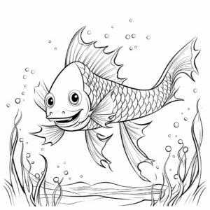 Unique Dragon Fish Coloring Pages 3