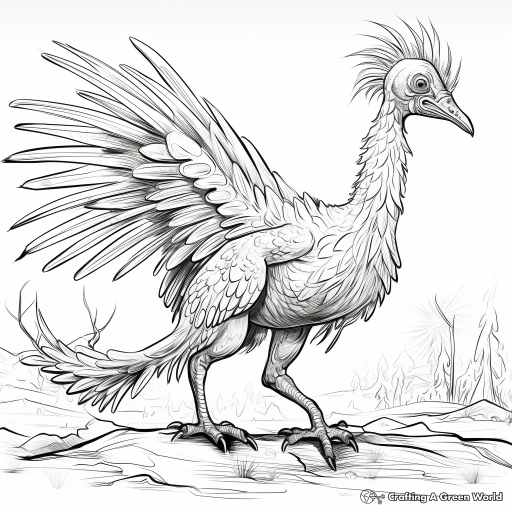 Unique Feathered Dinosaurs: Microraptor Coloring Pages 1