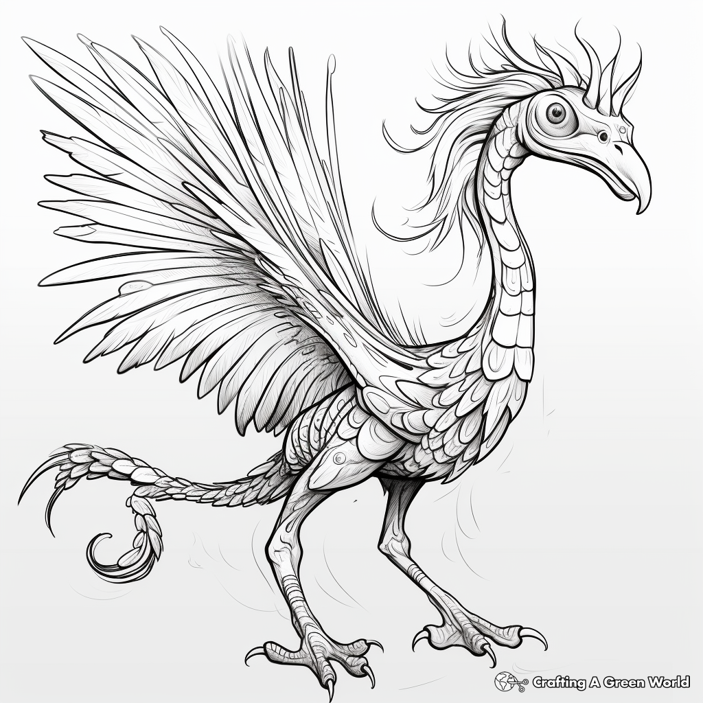 Unique Feathered Dinosaurs: Microraptor Coloring Pages 3
