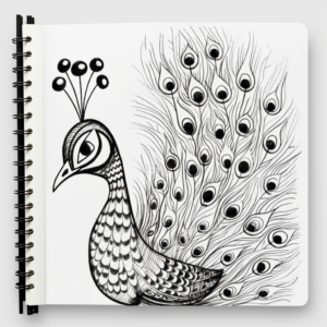 Unique Java Green Peacock Coloring Pages 1