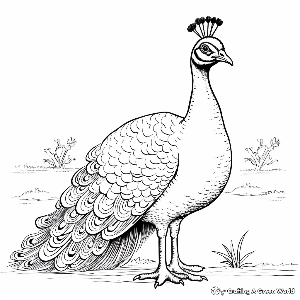 Unique Java Green Peacock Coloring Pages 3