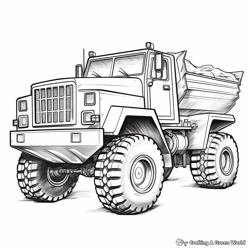 Unique Monster Dump Truck Coloring Pages 2