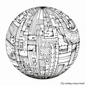 Unique Multi-Patterned Sphere Coloring Pages 4