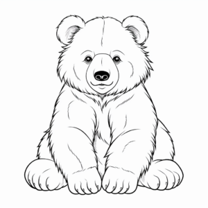Unique Sloth Bear Cub Coloring Pages 1