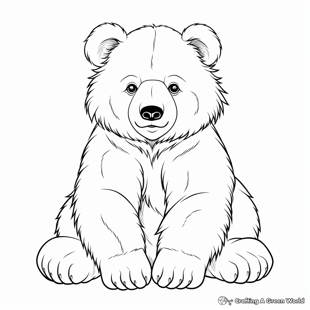 Unique Sloth Bear Cub Coloring Pages 1