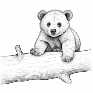 Unique Sloth Bear Cub Coloring Pages 3