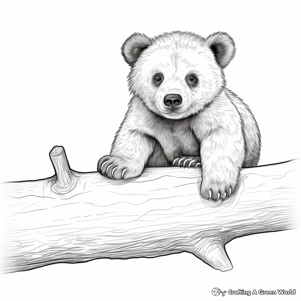 Unique Sloth Bear Cub Coloring Pages 3