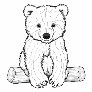 Unique Sloth Bear Cub Coloring Pages 4