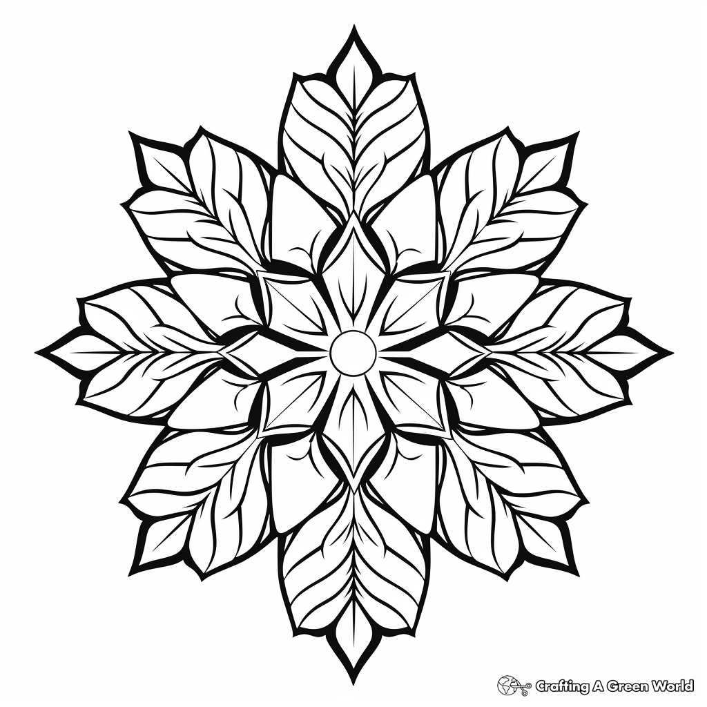 Uniquely Designed Snowflake Coloring Pages 1