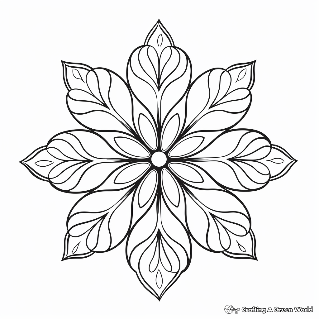 Uniquely Designed Snowflake Coloring Pages 2