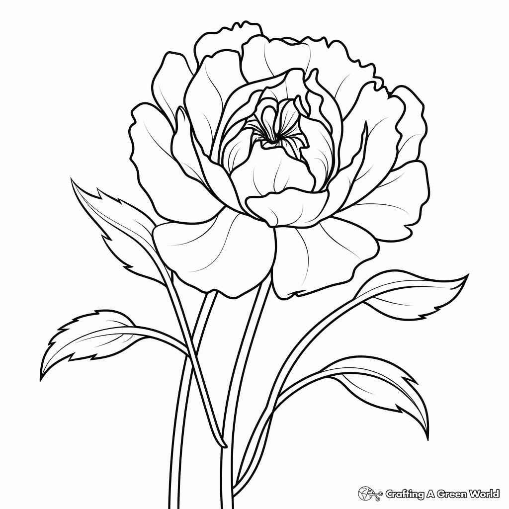 Unwind with Peony Flower Coloring Pages for Adults 2