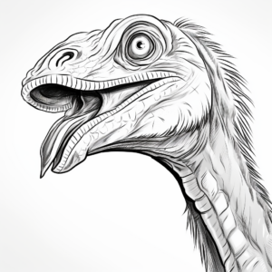 Up Close and Personal: Velociraptor Head Coloring Pages 1