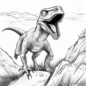 Utahraptor and Prey Dynamic Scene Coloring Pages 3