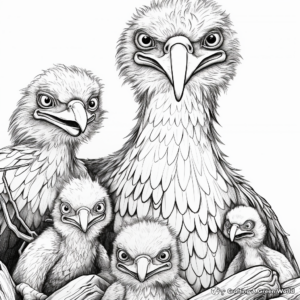 Utahraptor Family Coloring Pages: Male, Female, and Nestlings 3