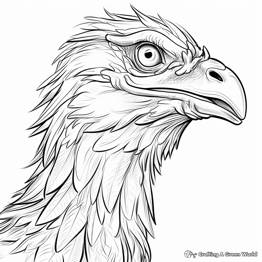 Utahraptor Head Close-Up Coloring Pages 3