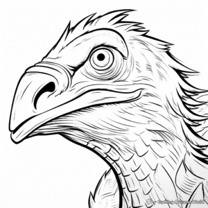 Utahraptor Head Close-Up Coloring Pages 4