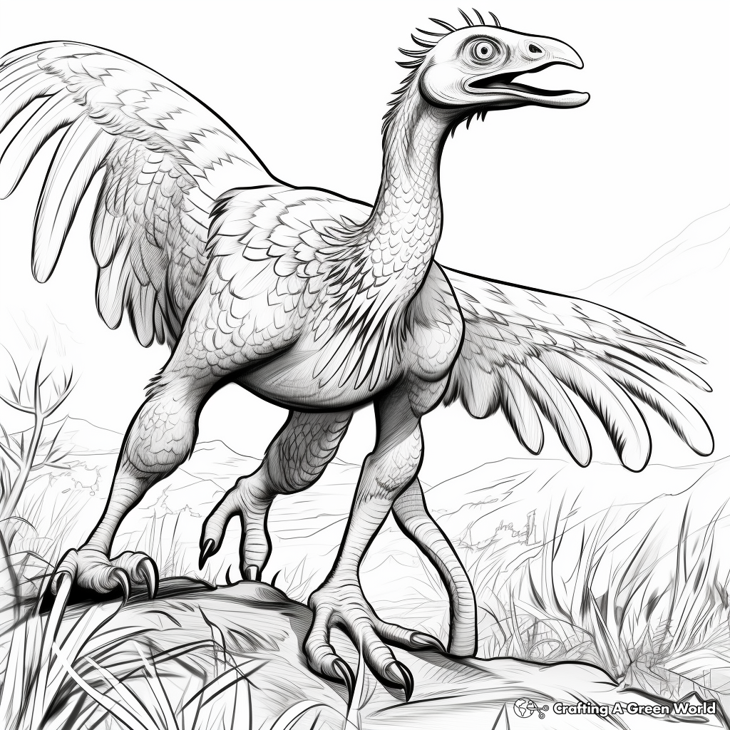 Utahraptor in Action: Hunting Coloring Pages 1