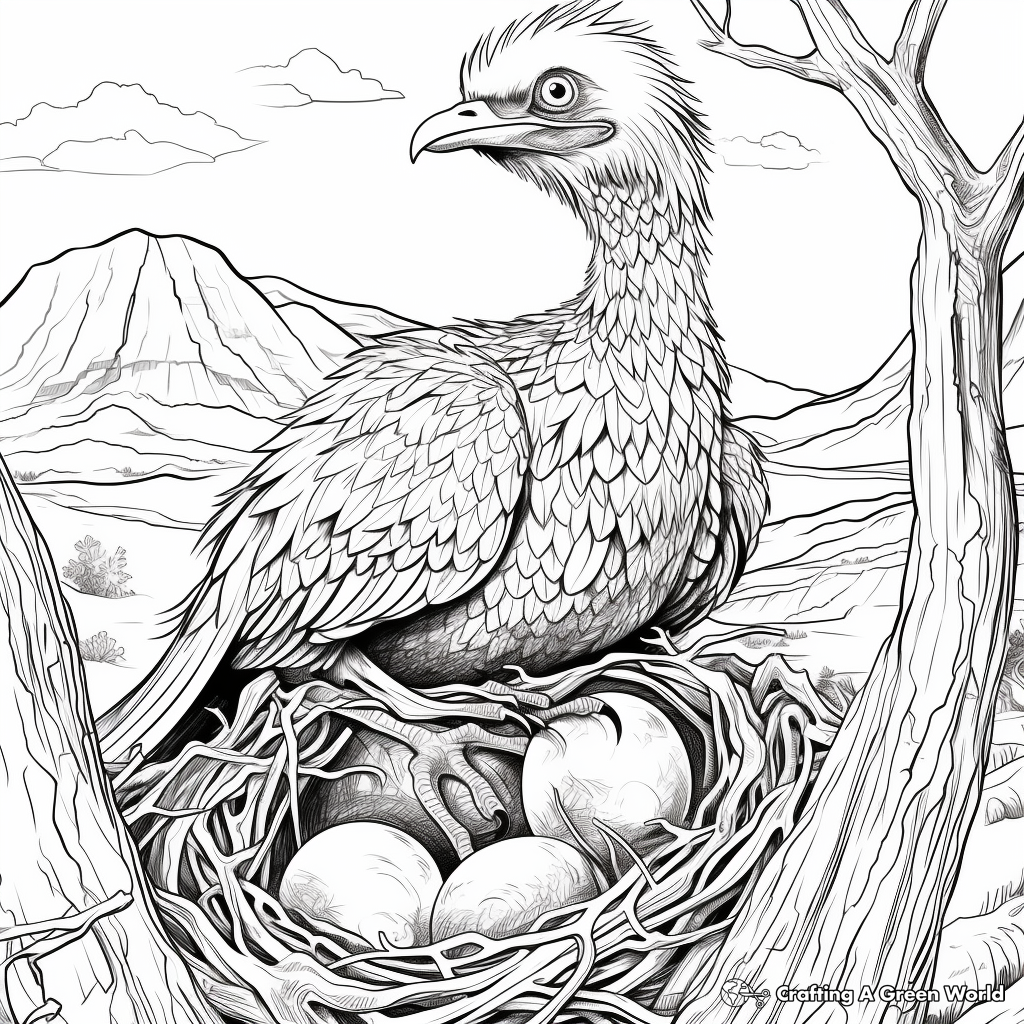 Utahraptor Nest Scene Coloring Pages 2