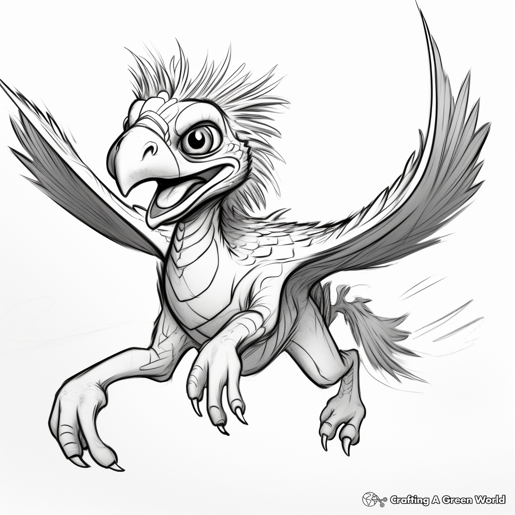 Utahraptor Running in the Wild Coloring Pages 4