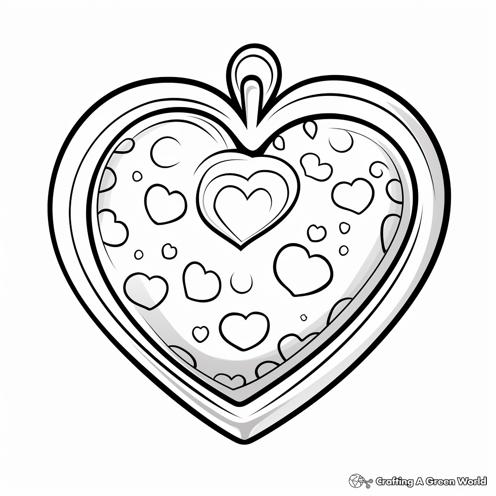 Valentine Theme Heart-Shaped Cookie Coloring Sheets 1