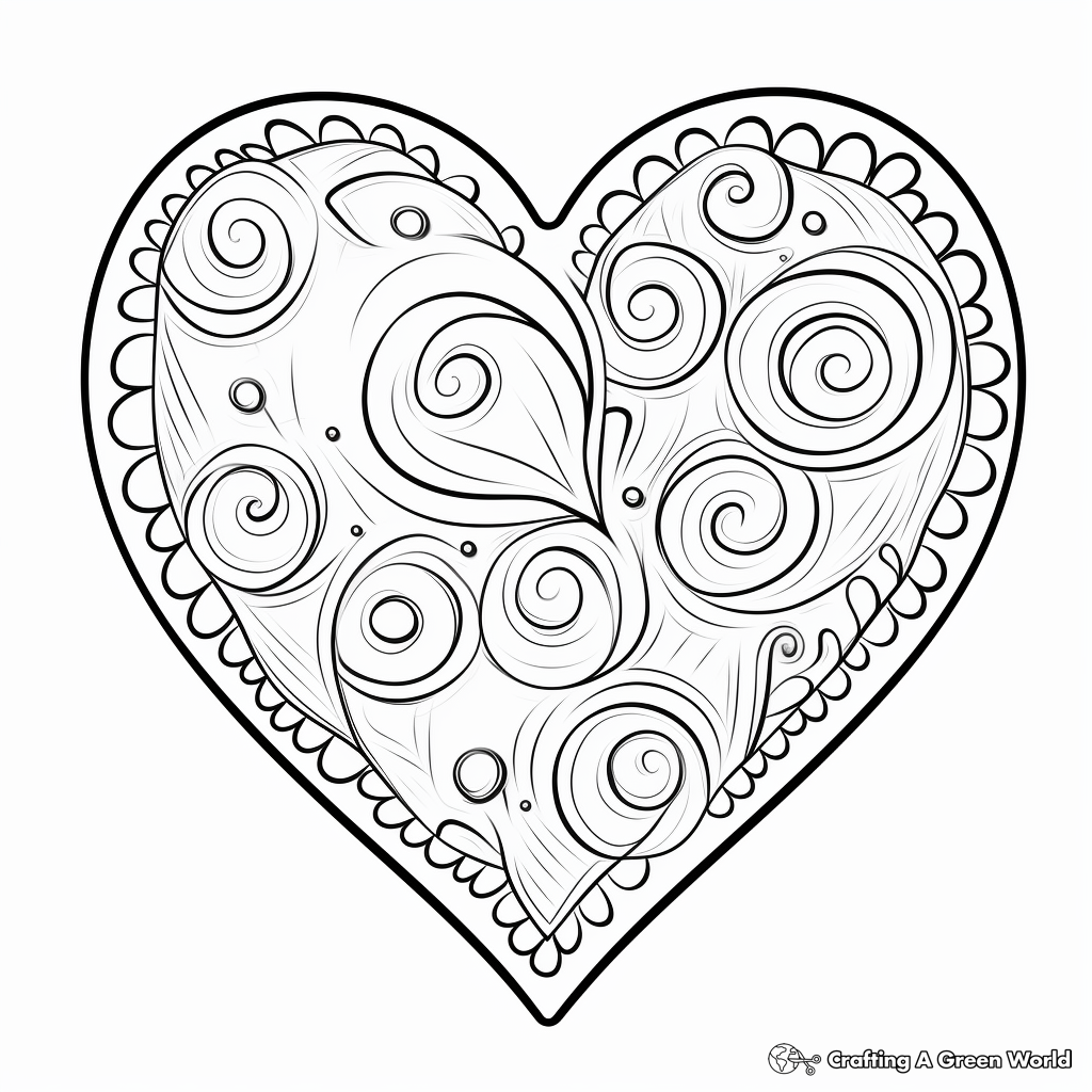 Valentine Theme Heart-Shaped Cookie Coloring Sheets 2