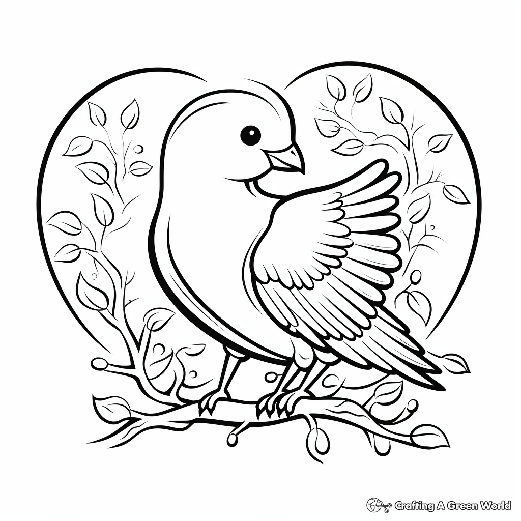 Valentine's Day Peace Dove Coloring Pages 3