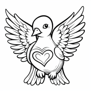 Valentine's Day Peace Dove Coloring Pages 4