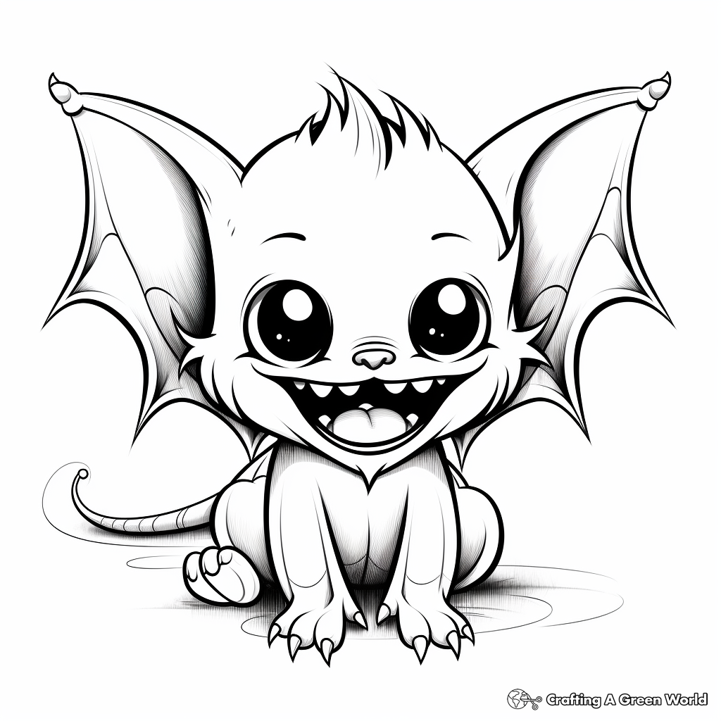 Vampire Bat Baby Coloring Pages 1