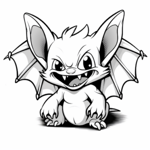 Vampire Bat Feast Coloring Pages 1