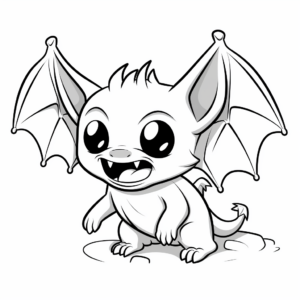 Vampire Bat in Flight Coloring Pages 1