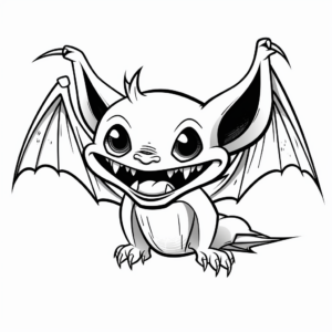 Vampire Bat in Flight Coloring Pages 2