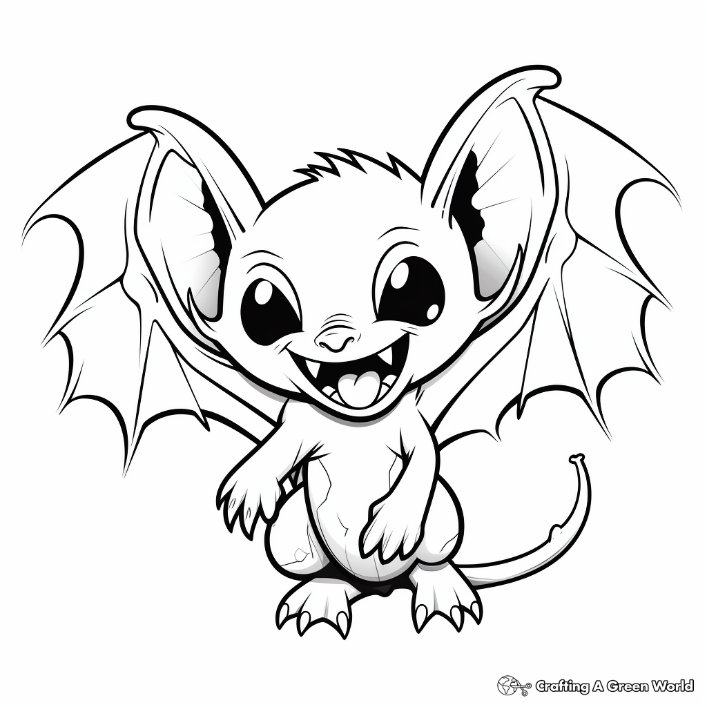 Vampire Bat in Flight Coloring Pages 3