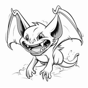 Vampire Bat in Flight Coloring Pages 4